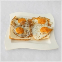 2 sneetje brood, kaas, ham en ei