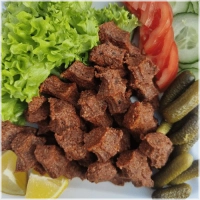 Vegatarisch. 20 stuks çiğköfte, 4 lavaş brood , groenten en saus