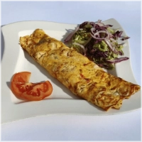 Geserveerd met salade